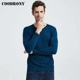 COODRONY Brand Sweater Men Spring Autumn V-Neck Pull Homme Soft Cotton Wool Pullover Men Pure Colour Knitwear Mens Sweaters C1046 201125