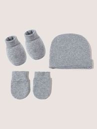 Baby Solid Hat & Gloves & Socks SHE01