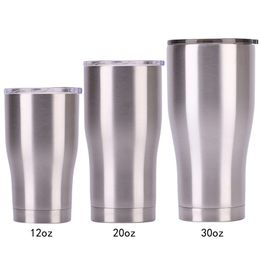 Stainless Steel Tumbler Cup With Lid 30/20/12oz Double Wall Vacuum Flask Insulated Beer Cup Drinking Thermoses Coffee WVT0225