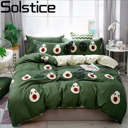 Solstice Cotton Pastoral Flower Cartoon Style Fashion Bedding Bed Linen Bed Sheet Duvet Cover Pillowcase 4pcs Bedding Sets/Queen Y200111