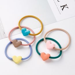 High Elastic Heart Bear Round Shape Rubber Bands For Women Hair Band Kids Children Sweet Candy Colours Hairbands Hair Accessories