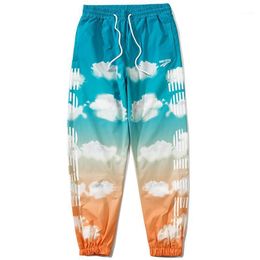 Men's Pants Clouds Tie Dye Harem Joggers Men 2021 Spring Summer Casual Male Fashion Hip Hop Streetwear Youthful Vitality Full Length1