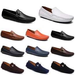 Fashions Leath Doudous Men GAI Casual Driving Shoes Breathable Soft Sole Light Tan Blacks Navys White Blue Si Yellow Grey Footwear All-Match Lazy 621