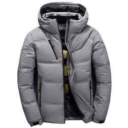 duck down jacket men short Warm Thick Quality Zipper Hooded Down Coats Male Overcoat Jackets Winter Men Down Jacket 201114