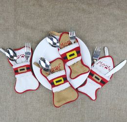 The latest 20.3CM size Christmas decoration socks Christmas socks gift bag Christmas gift supplies knife and fork set