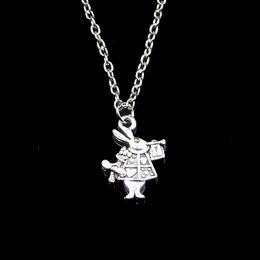 Fashion 21*15mm Trumpet Rabbit Pendant Necklace Link Chain For Female Choker Necklace Creative Jewellery party Gift