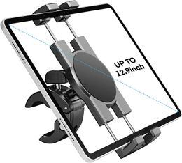 Spin Bike Tablet Holder Mount, Phone iPad Holder Stand Exercise Bike Handlebar Mount For Stationary Bicycle, Treadmill, Microphone Stand
