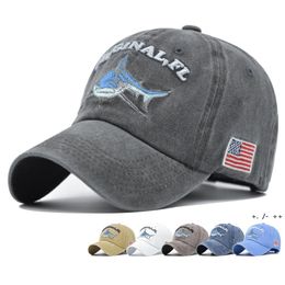 Let's Go Brandon Shark Hat 3D Embroidered Letter Baseball Cap Men's and Women's American Flag Cap BBB14462