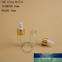 100pcs Wholesale Mini Transparent Glass Essential Oil Bottle/Vial With Dropper Refillable Perfume Sampling Jar Packaging