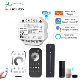 Wi-Fi 2.4G RF AC Tríio LED Dimmer 220 V 230V Trabalho com Tuya Smart Life App Amazon Alexa Echo Google Home Assistant Voice Control