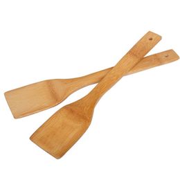30cm Natural Bamboo Long Handle Non Stick Cooking Shovels Utensils Kitchen Home Hotel Dining Tools