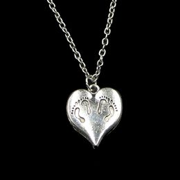 Fashion 21*17mm Heart Foot Pendant Necklace Link Chain For Female Choker Necklace Creative Jewellery party Gift