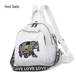 Summer Fashion Elephant Backpack Women Leather High Quality School Shoulder Bag for Youth Student Mochila Feminina Bagpack