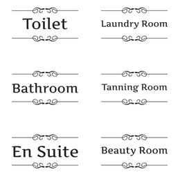 Creative Home Bathroom Sticker Decoration Bathroom Removable Door Stickers For Toilet/ Washroom /Bathroom /Restroom/Landry Room/ Beauty Room