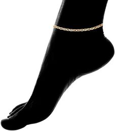Anklets 2022 Vintage Simple Gold Color Link Chain Women Girls Bohemian Leg Ankle Anklet Bracelet Beach Jewelry