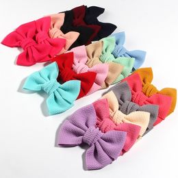 50PCS 11CM 4.3" Big Fashion Seersucker Waffle Hair Bows For Hair Accessories Bow Knot Boutique For Kids Girls Headbands LJ200903