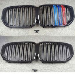 Glossy Black Car Grilles ABS Material For B-MW X5 G05 M Colour With Camera Hole Front Mesh Grille