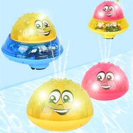 Funny Infant Bath Toys Baby Electric Induction Sprinkler Ball with Light Music Children Water Play Ball Bathing Toys Kids Gifts LJ201019