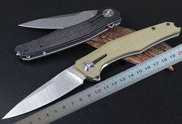 1Pcs New 0707 Ball Bearing Fast Open Flipper Folding Blade Knife 5Cr13Mov Stone Wash Blade G10 + Steel Handle With Retail Box
