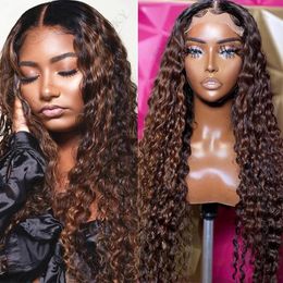 Highlight Curly 13x6 Lace Front Human Hair Wigs 200 Density Peruvian Remy 5X5 Closure Wig With Baby Hair Pre-Plucked For Women