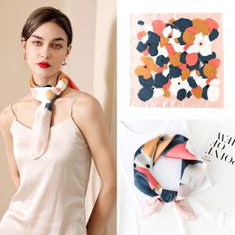 2022 spring new dreamy polka dot fashion silk scarf women's bag strap hair band towe l70*70cm