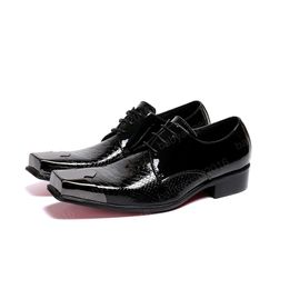 Genuine Leather Men Oxfords Shoes Italian Glitter Wedding Dress Shoes Plus Size Men Business Lace-Up Flats Shoes