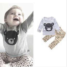 baby boy girl clothes,cotton Long sleeve T-shirt white+pants,2 pcs children clothing floral,toddler girls suit for Spring autumn LJ200916