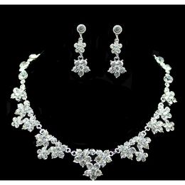 Wedding Jewellery Sets Engagement Bridal Rhinestone Earring And Necklace Sets Simple Shining Wedding Dress Accessories Jewellery In Bulk 7L3B6