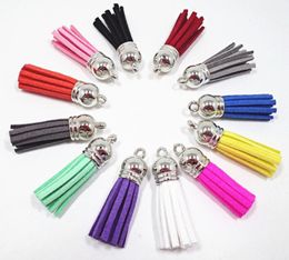 Wholesale Suede Tassel For Keychain Straps Jewelry Charms Leather Tassel 40mm DIY Jewelry Bracelet Making findings 2021