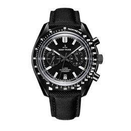 men sport waterproof wristwatch,mens quartz wrist watches Reef Tiger luminous chronograph watch nylon band reloj hombre RGA3033 T200409