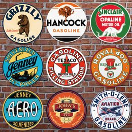 30CM Retro Plaque Metal Tin Signs Cafe Bar Pub Signboard Wall Decor Vintage Nostalgia Round Plates Garage Frameless painting Y200108