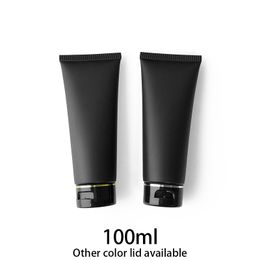 100ml Empty Cosmetic Container Matte Black Squeeze Bottle Makeup Cream Body Lotion Travel Packaging Plastic Soft Tube 100g