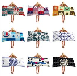 Quicky-dry Microfiber Beach Cover Scarves 75*150cm Beach Towel Large Sport Towels Camping Accessories Nautical series