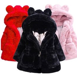 Baby Girls Jacket Kids Boys Fashion Coats Artificial Fur Warm Hooded Autumn Winter Girls Infant Clothing Children's Jacket LJ200831