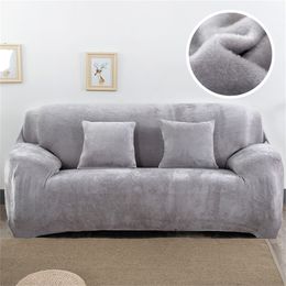 Velvet Plush Sofa Cover Stretch Big Elasticity Sofa Covers Washable Couch Covers Sofa Furniture All Wrap Single Slipcover Home 201222