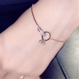Bangle Silver Chain Bracelet Fashion Crystal Women Gift Hand Beauty Party Jewellery Buckle Style
