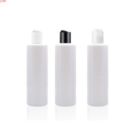 24pcs/lot 250ml empty white plastic shampoo bottles with disc lid,empty essential oils cosmetic packaging shower gelgood product