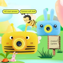 Children's Waterproof HD Screen Video Toy Kids Cartoon Cute Outdoor Photography Game Study Camera LJ201105