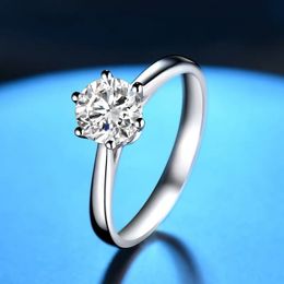 Wedding Rings Pure White Gold Ring 1Ct 2Ct 3Ct Vvs1 Round Cut Classic Diamond Jewellery Ring Wedding Party Anniversary Ring 2 F85