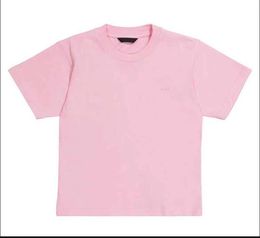 Cotton pink girls short-sleeved t-shirt middle-aged loose tide brand half-sleeved t-shirt children summer Clothing Tops Tees size 100-140cm