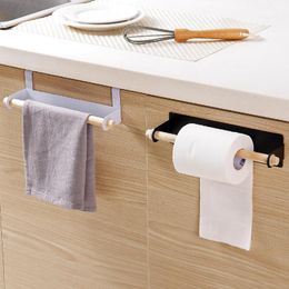 Hooks & Rails Bathroom Rag Holder Towel Shelf Roll Paper Metal Kitchen Accessories Wall Hanging Storage Racks Wood High Quality 1PC1