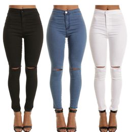 2020 New Arrival Fashion Hot Women Denim Skinny Pants High Waist Jeans Slim Pencil Ladies Casual Jeans LJ201029