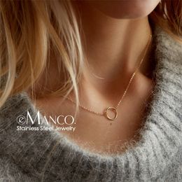 e-Manco statement necklace women dainty stainless steel necklace choker pendant necklace fashion jewelry Y200323