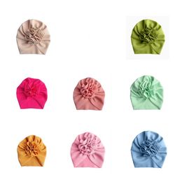 Free DHL 18 Colors Cute Big Bow Hairband Hats Baby Kids Toddler Elastic Caps Sunflower Turban Head Wraps Bow-knot Hair Accessories 538 K2