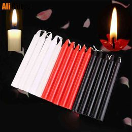 10 Pieces Black Candles Household Lighting Candles Daily Decorate Candle Smoke-free Romantic Wedding Long Pole Classic Candles Y211229