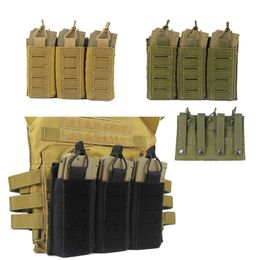 Outdoor Sports Tactical AK Triple Magazine Pouch BAG Backpack Vest Gear Accessory Mag Holder Cartridge Clip Pouch NO11-572