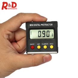 R&D 360 Degree Mini Magnetic Digital Inclinometer Level Box Gauge Angle Meter Finder Protractor Base Measuring Tools 201117