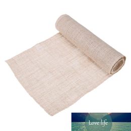 30x275cm Vintage Natural Burlap Jute Linen Table Runner Lace Cloth Natural Jute Country Party Wedding Decoration