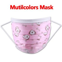 Child Fashion Mask Student Kids Disposable Face Mask with Elastic Ear Loop 3 Ply Breathable for Blocking Dust Air Anti-Pollution Masks