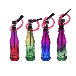 MIni protable rainbow glass water tobacco bong pipe 14cm colorful Travel Acrylic Glass Hookah Bongs Shisha for smoking